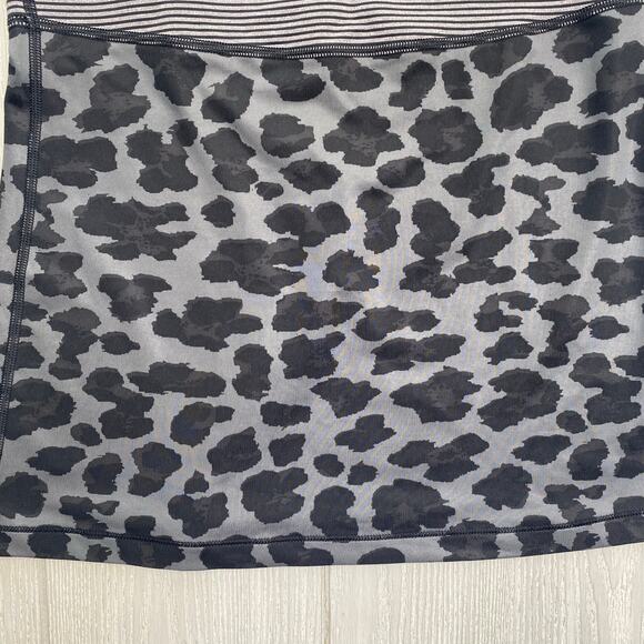Lululemon Athletica Women's One Shoulder Black & Gray Striped & Leopard Top 4 - Picture 8 of 8